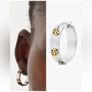 Tory Burch Miller Huggie Hoop Earrings- NWT